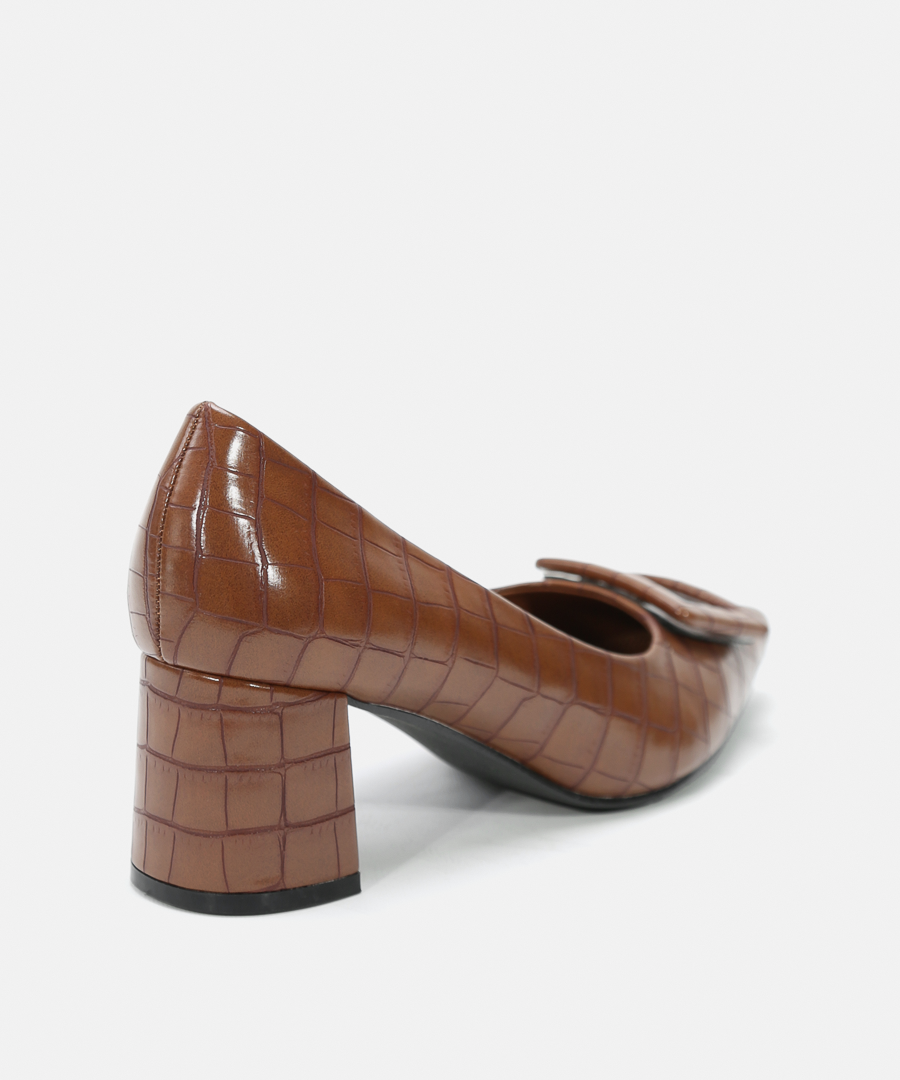 Sapatos salto efeito crocodilo image number null